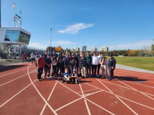 a group of cadets who participated in the walkathon pose for a picture.