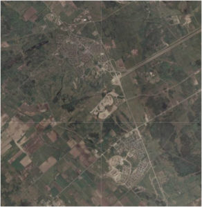 Aerial view of Kanata in 1979, showing suburban and rural landscape