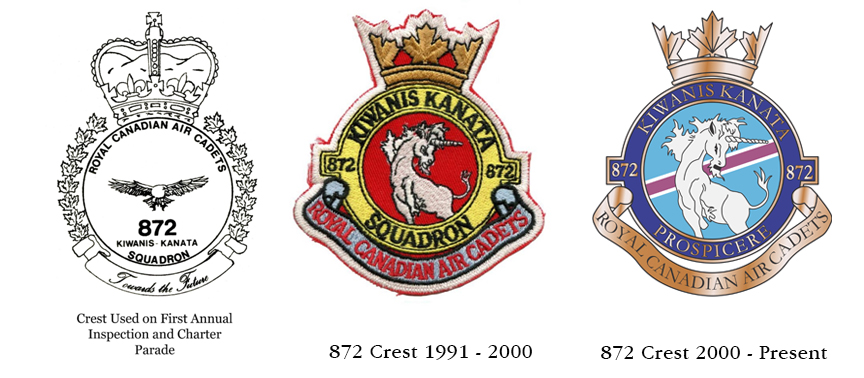 872 Kiwanis Kanata Squadron crests from 1980 to present