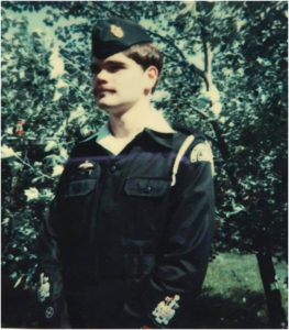 Warrant Officer First Class William Speake in full cadet uniform, standing outdoors